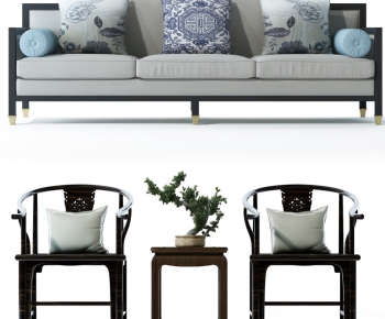 New Chinese Style Sofa Combination-ID:441771471