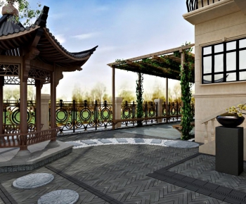 New Chinese Style Courtyard/landscape-ID:726804675