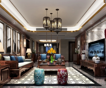 Chinese Style A Living Room-ID:722936461