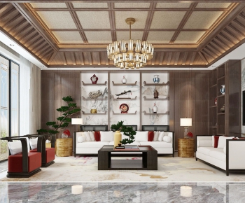 New Chinese Style Office Living Room-ID:573992515