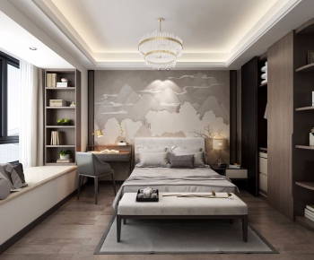 New Chinese Style Bedroom-ID:346757392
