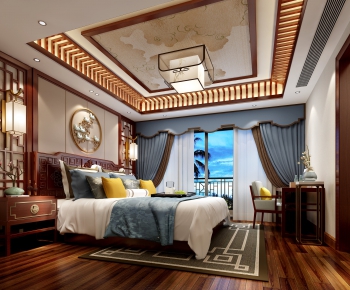 New Chinese Style Bedroom-ID:896238786