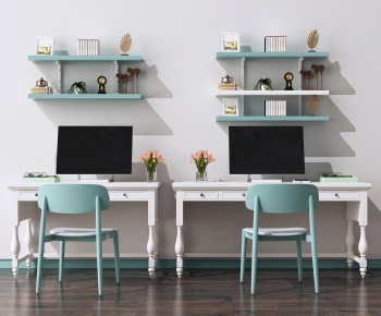 Simple European Style Computer Desk And Chair-ID:865670227