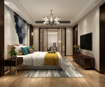 New Chinese Style Bedroom-ID:725793999