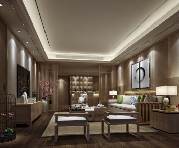 New Chinese Style A Living Room-ID:224461417