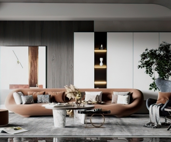 Modern Wabi-sabi Style A Living Room-ID:186510328