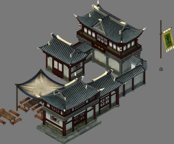 Chinese Style Ancient Architectural Buildings-ID:551374611