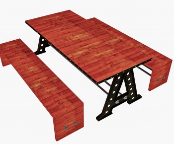Industrial Style Dining Table And Chairs-ID:265501597