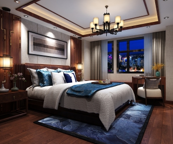 New Chinese Style Bedroom-ID:629304419