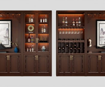 New Chinese Style Wine Cabinet-ID:393159869
