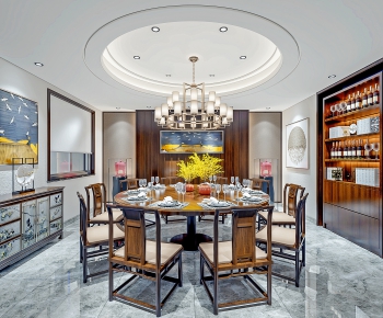 New Chinese Style Dining Room-ID:616738922