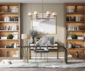 Modern Computer Desk And Chair-ID:791953966