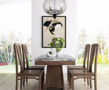 New Chinese Style Dining Table And Chairs-ID:780606313