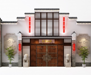 New Chinese Style Facade Element-ID:475659256