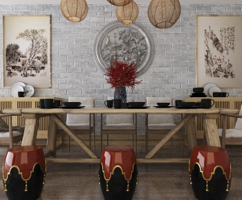 New Chinese Style Dining Table And Chairs-ID:165380892