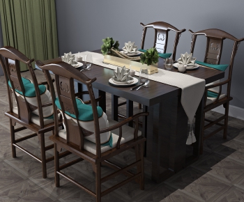 New Chinese Style Dining Table And Chairs-ID:101594165