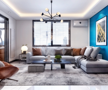 Modern A Living Room-ID:741420973