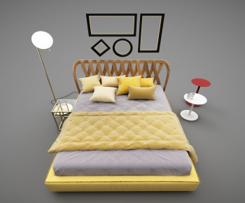 Modern Double Bed-ID:627906245