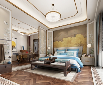 New Chinese Style Bedroom-ID:204981296
