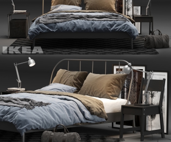 Nordic Style Double Bed-ID:369239423