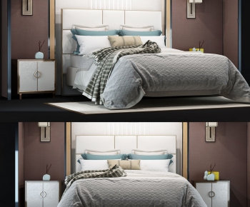New Chinese Style Double Bed-ID:261616649