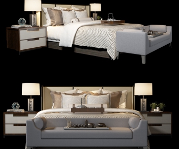 New Chinese Style Double Bed-ID:950274447