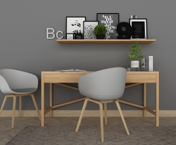Nordic Style Computer Desk And Chair-ID:108926228