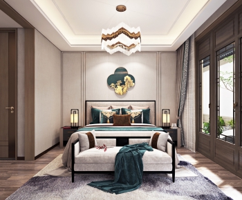 New Chinese Style Bedroom-ID:412653312