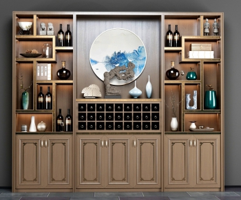 New Chinese Style Wine Cabinet-ID:735603761