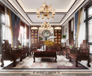 Chinese Style A Living Room-ID:125207858