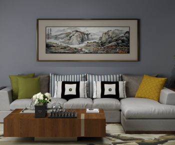 New Chinese Style Corner Sofa-ID:162176761