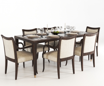 American Style Dining Table And Chairs-ID:211001856