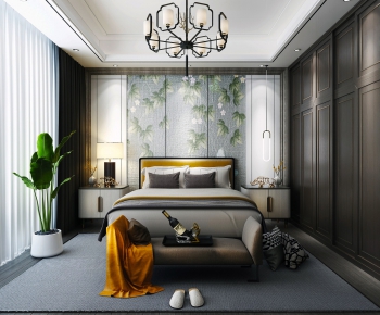 New Chinese Style Bedroom-ID:870947248