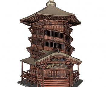 Japanese Style Ancient Architectural Buildings-ID:835239265