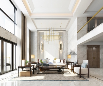 New Chinese Style A Living Room-ID:869983646