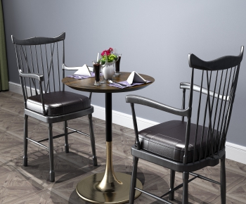 Industrial Style Dining Table And Chairs-ID:937544514
