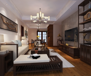 New Chinese Style A Living Room-ID:869917759