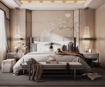 New Chinese Style Bedroom-ID:393985346