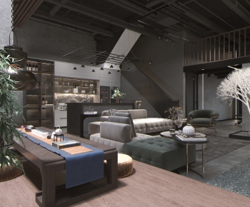 Industrial Style A Living Room-ID:598714656