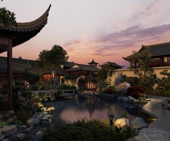 New Chinese Style Courtyard/landscape-ID:410401629