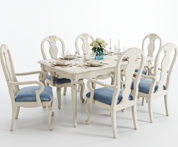 American Style Dining Table And Chairs-ID:373288157