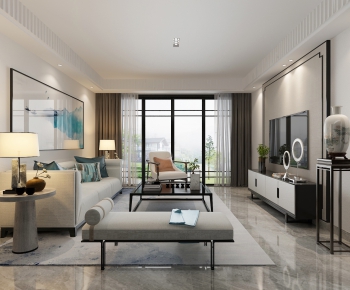 New Chinese Style A Living Room-ID:119458485