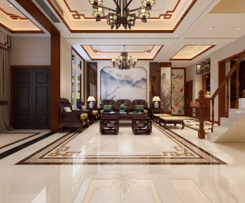 Chinese Style A Living Room-ID:424743443