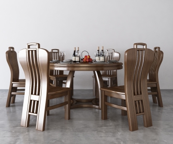 American Style Dining Table And Chairs-ID:436620923