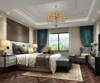 Simple European Style Bedroom-ID:558359929