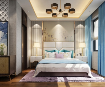New Chinese Style Bedroom-ID:460880386