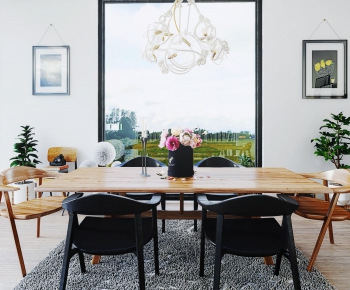 Nordic Style Dining Table And Chairs-ID:495429865