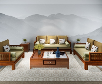 New Chinese Style Sofa Combination-ID:610078913