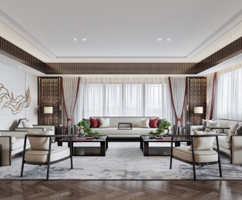 New Chinese Style A Living Room-ID:838846819