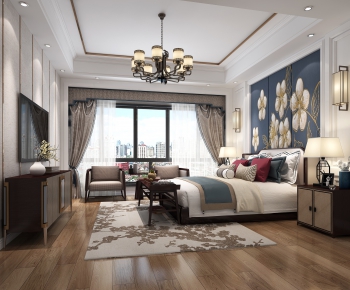 New Chinese Style Bedroom-ID:434629728